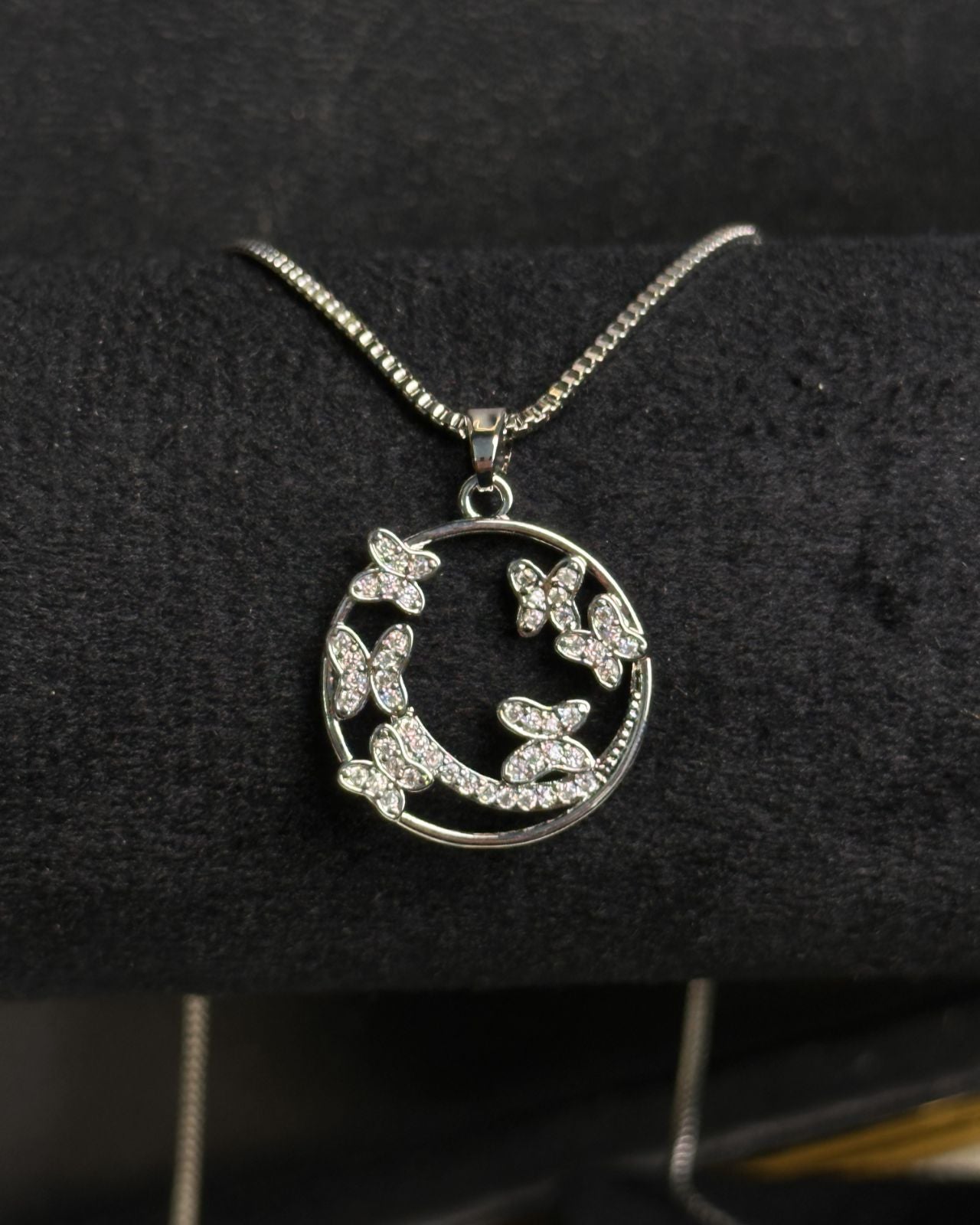 Long Ring Butterfly Necklace