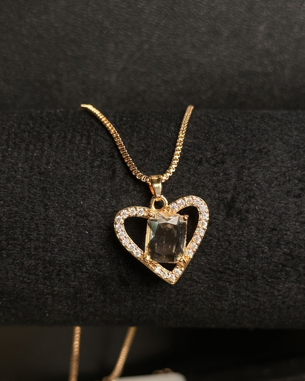 Long Golden Gem Stone Necklace