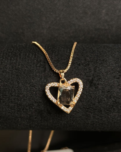Long Golden Gem Stone Necklace
