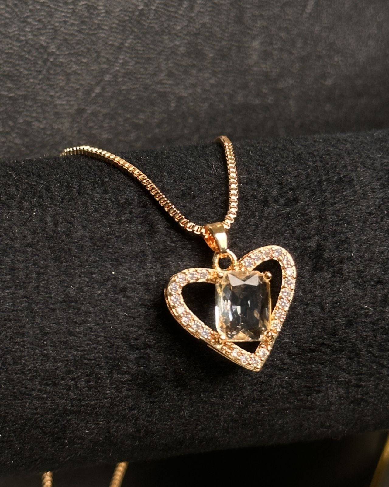 Long Golden Gem Stone Necklace