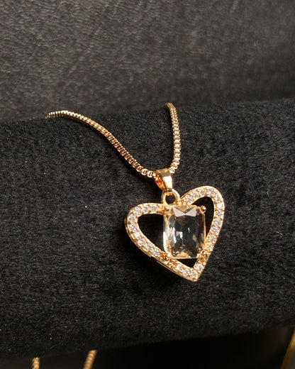 Long Golden Gem Stone Necklace