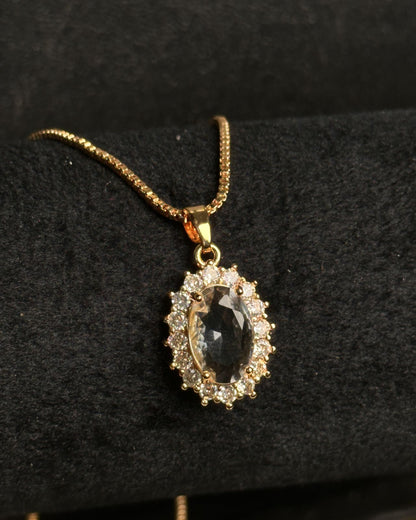 Long Oval-Shaped Halo Necklace