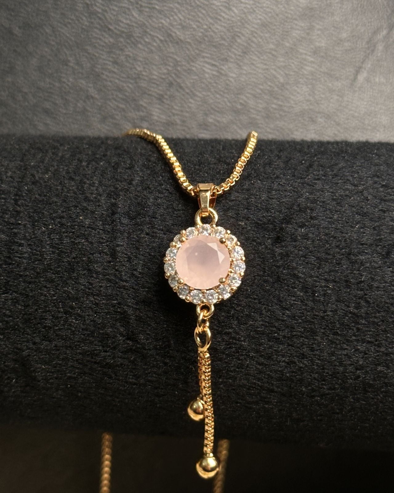 Long Pink Circle Necklace