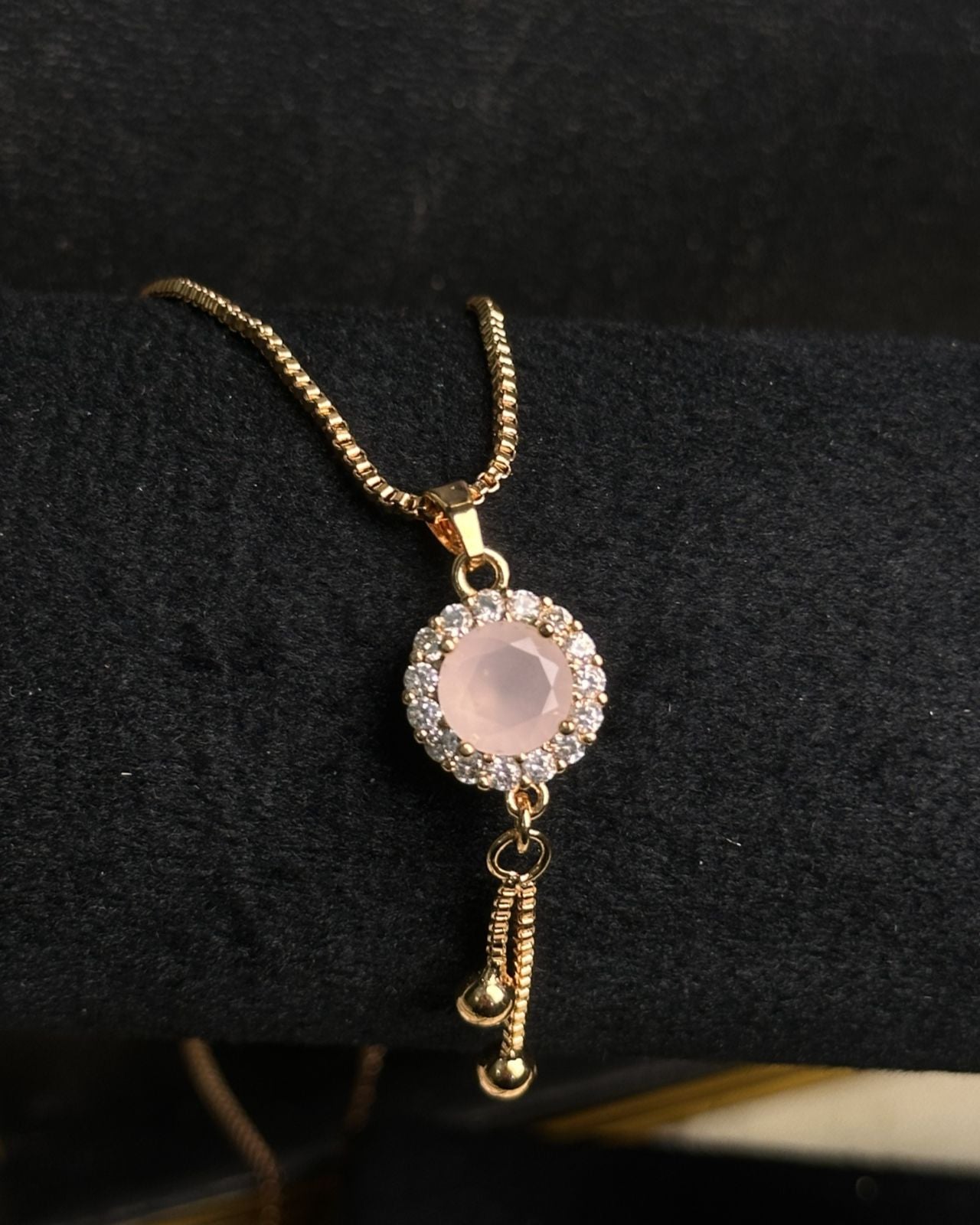 Long Pink Circle Necklace