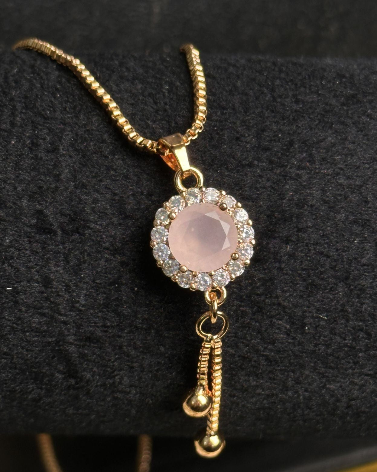 Long Pink Circle Necklace