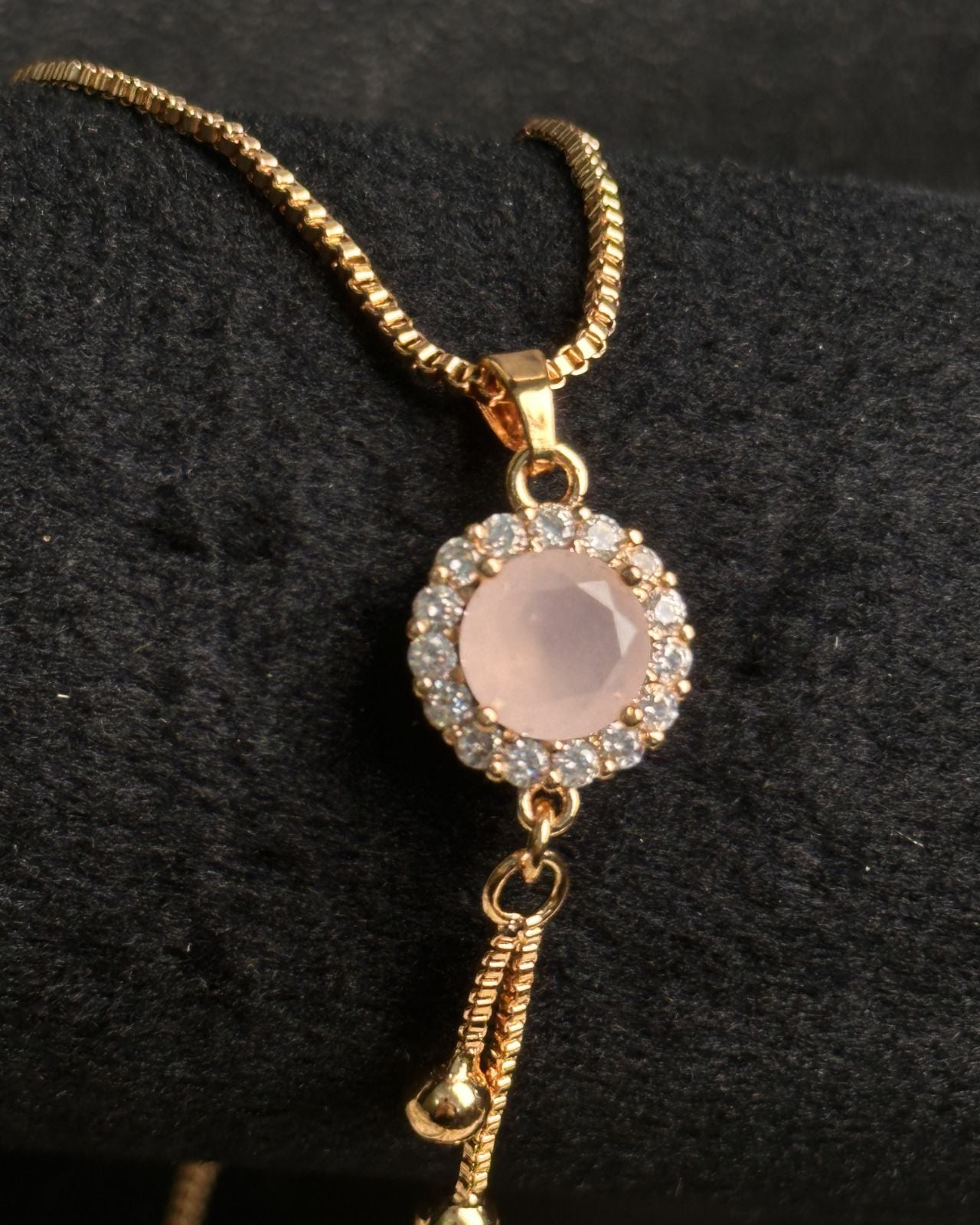 Long Pink Circle Necklace