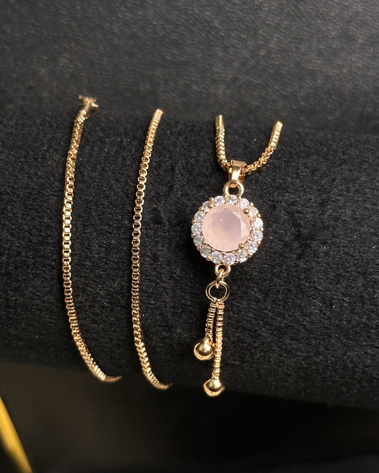 Long Pink Circle Necklace