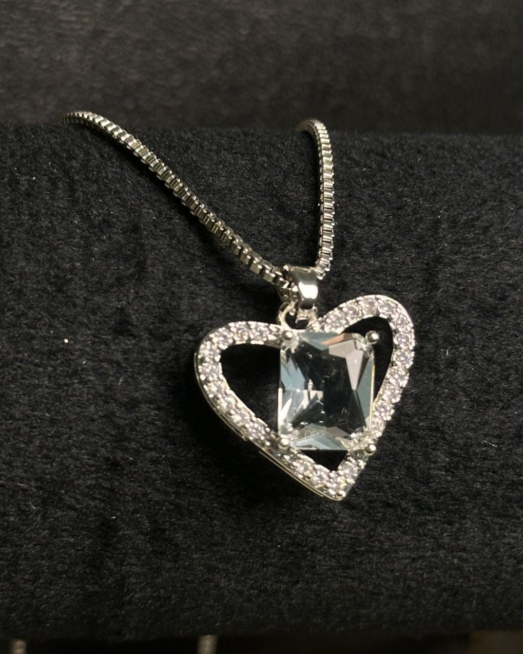 Long White Gem Stone Necklace