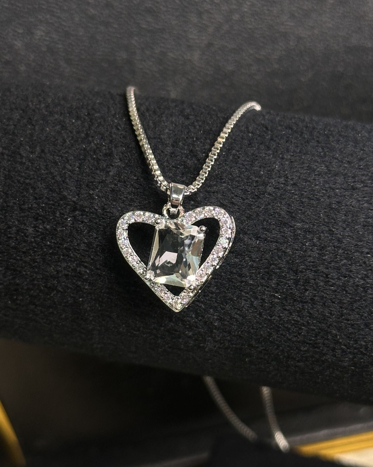 Long White Gem Stone Necklace