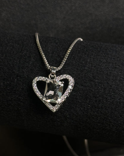 Long White Gem Stone Necklace