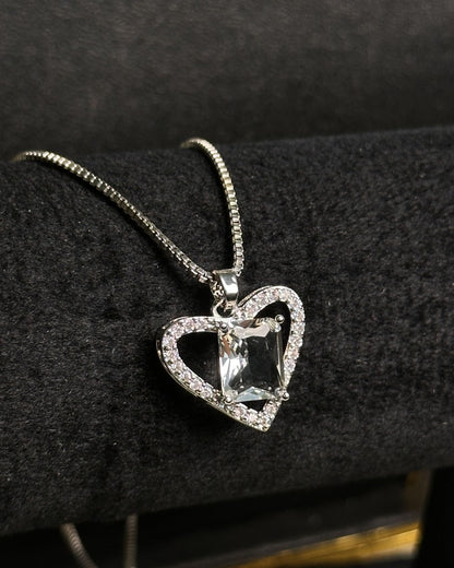 Long White Gem Stone Necklace