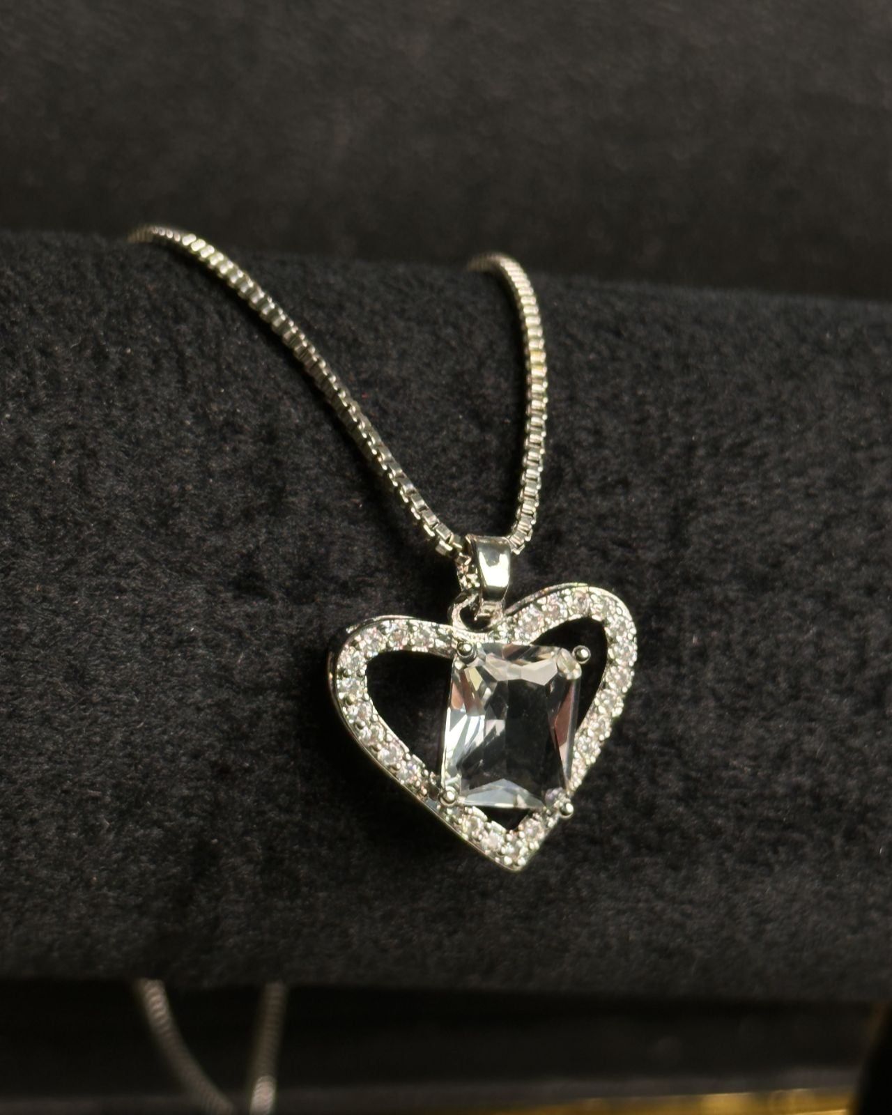 Long White Gem Stone Necklace