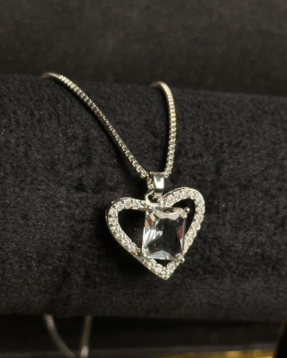 Long White Gem Stone Necklace