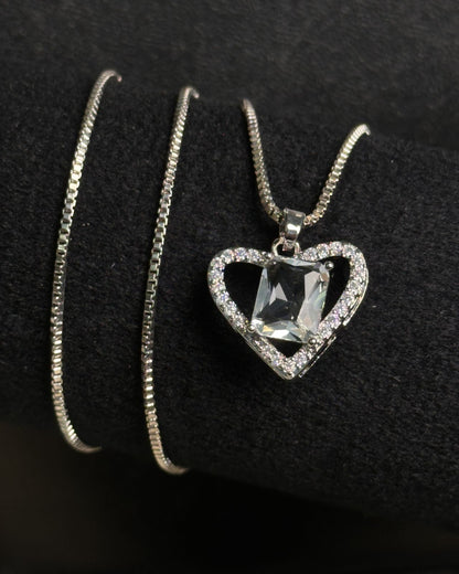 Long White Gem Stone Necklace