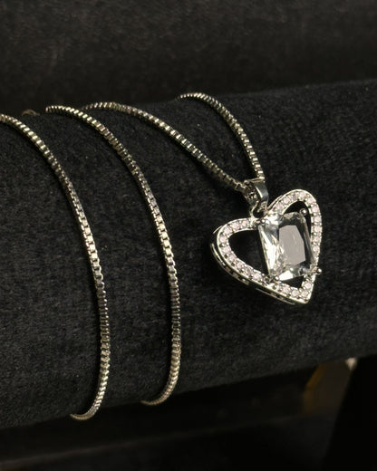 Long White Gem Stone Necklace