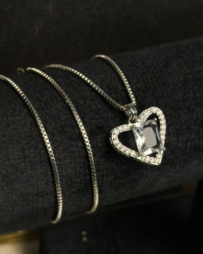 Long White Gem Stone Necklace