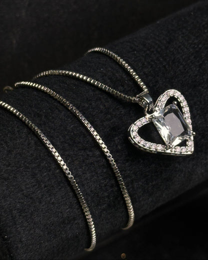 Long White Gem Stone Necklace