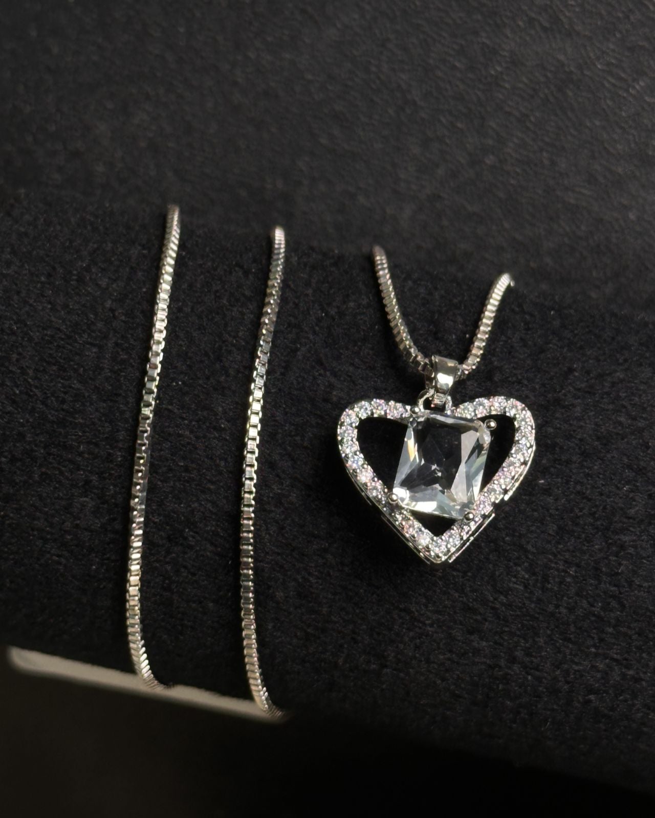 Long White Gem Stone Necklace