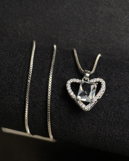 Long White Gem Stone Necklace