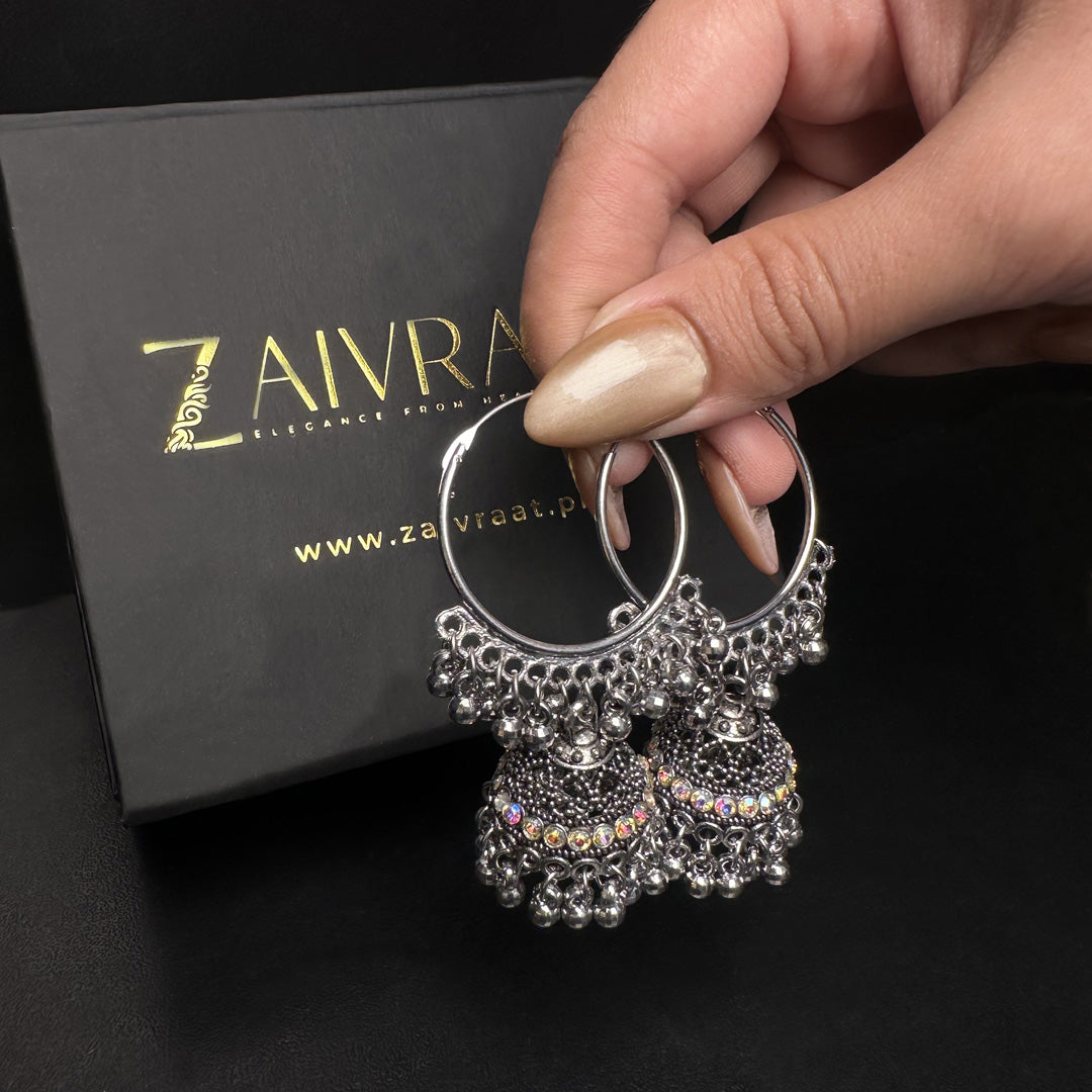 Silver Oxidized  Jhumka