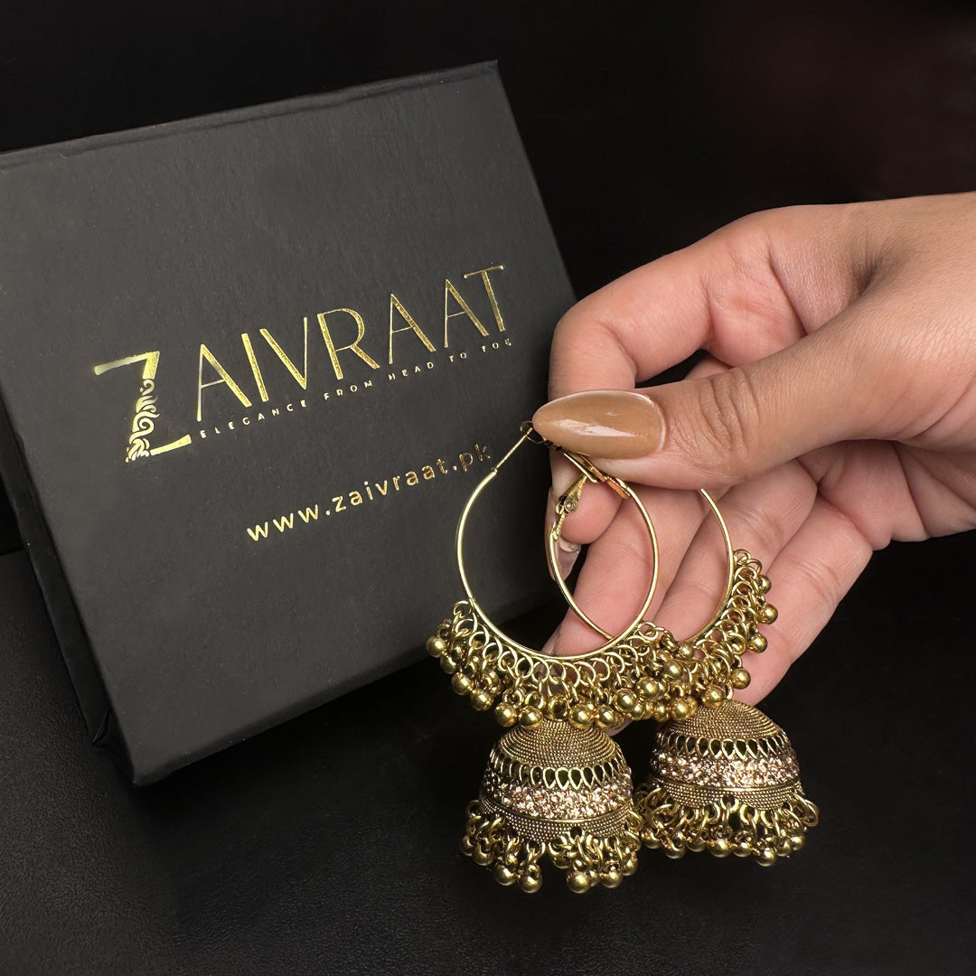 Gold Oxidized  Jhumka