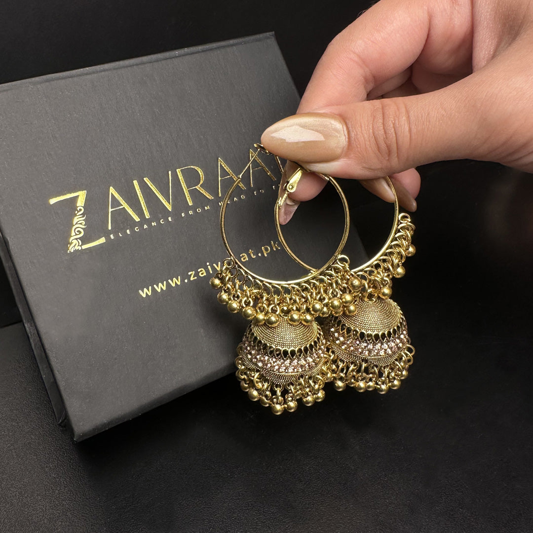 Gold Oxidized  Jhumka