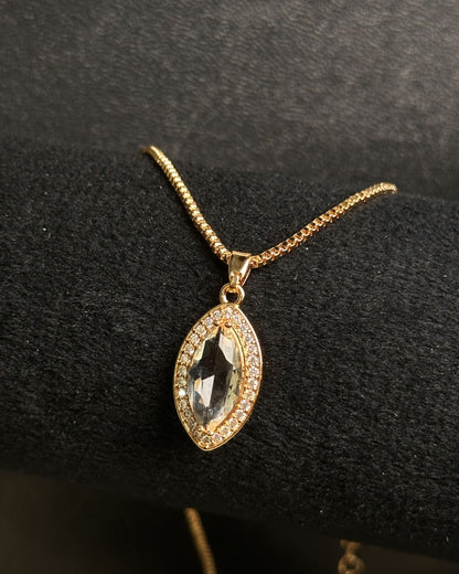 Long Marquise Necklace Golden