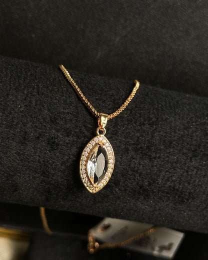 Long Marquise Necklace Golden