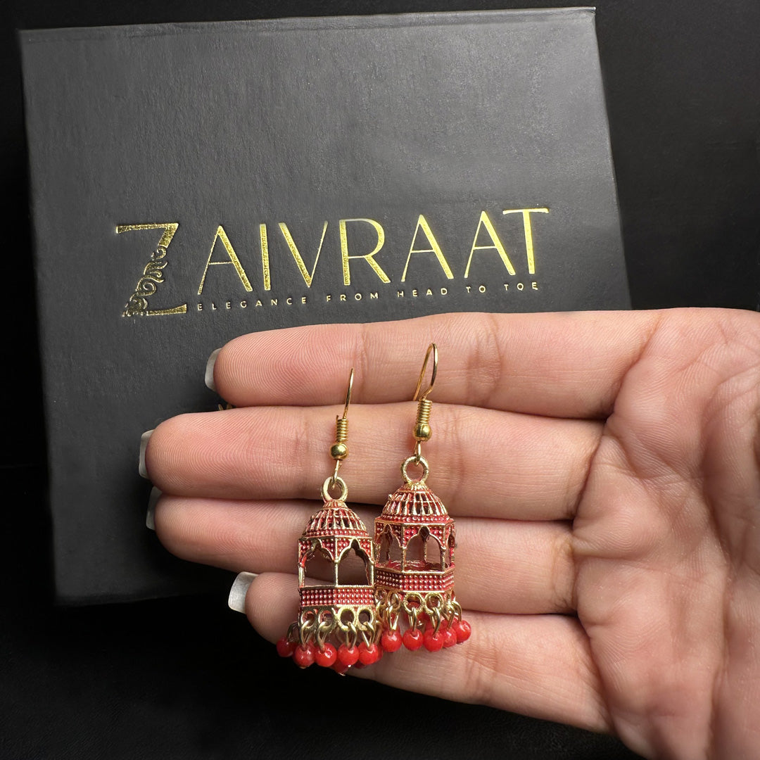 Red Afghani Jhumki