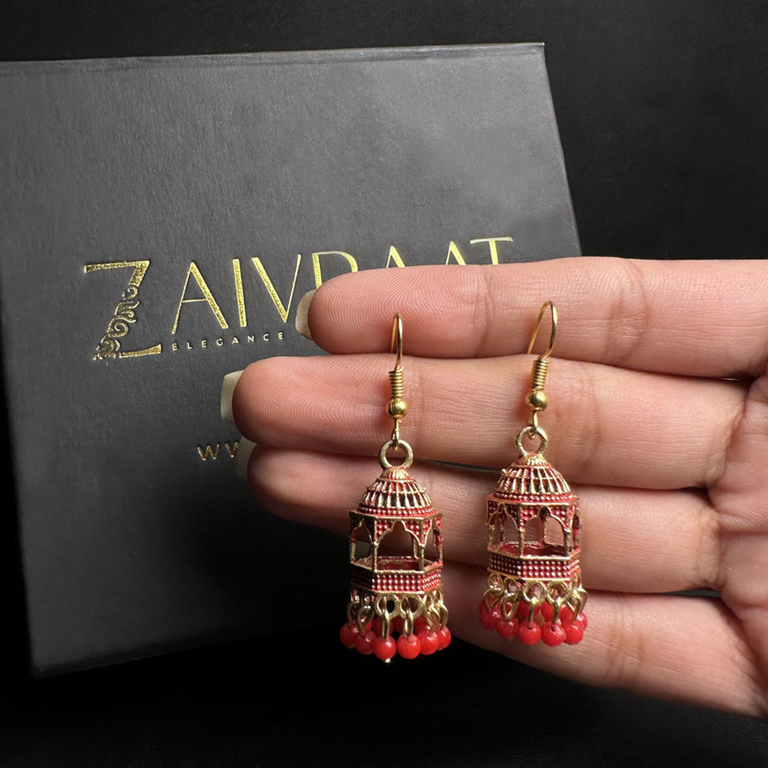 Red Afghani Jhumki