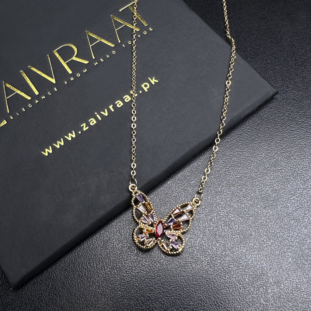 Gold-Plated Butterfly Pendant