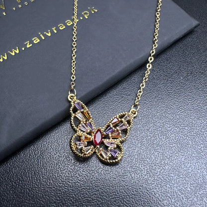 Gold-Plated Butterfly Pendant - Zaivraat