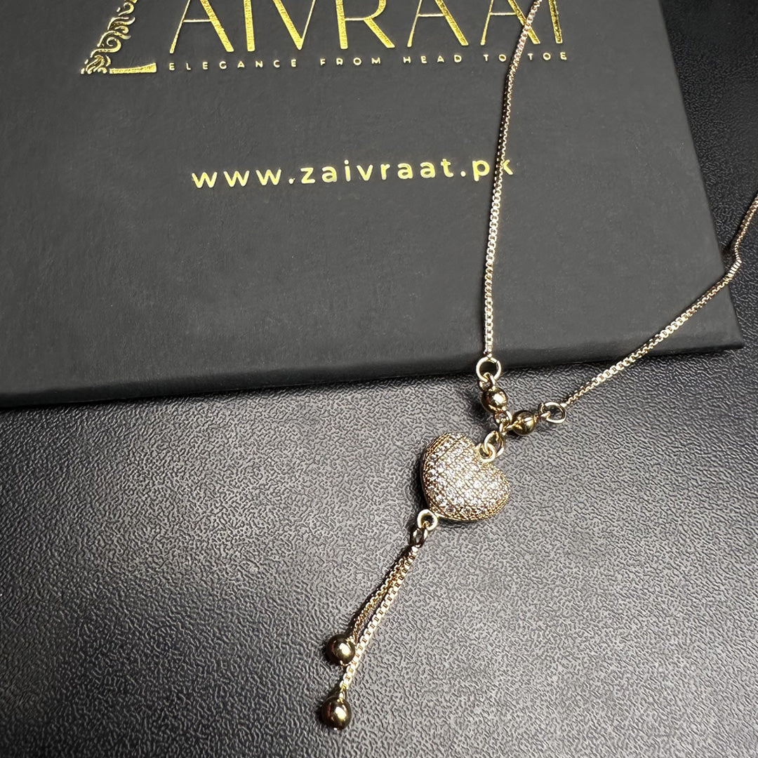 Gold Heart Drop Pendant