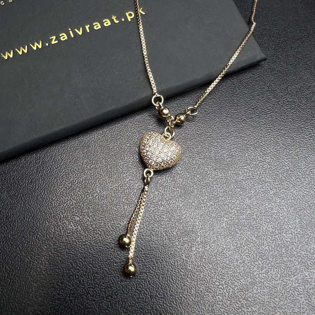 Gold Heart Drop Pendant