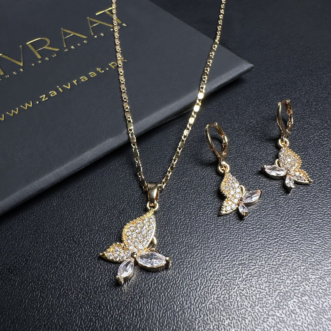 Butterfly Necklace & Earrings Set