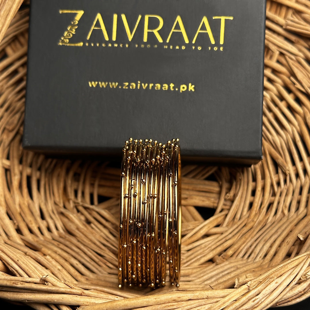 Golden Steel  Dotted Bangles