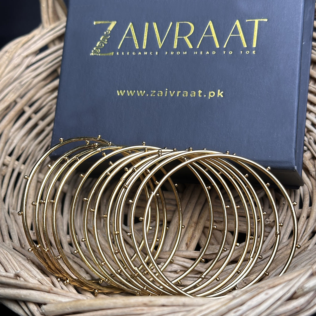 Golden Steel  Dotted Bangles