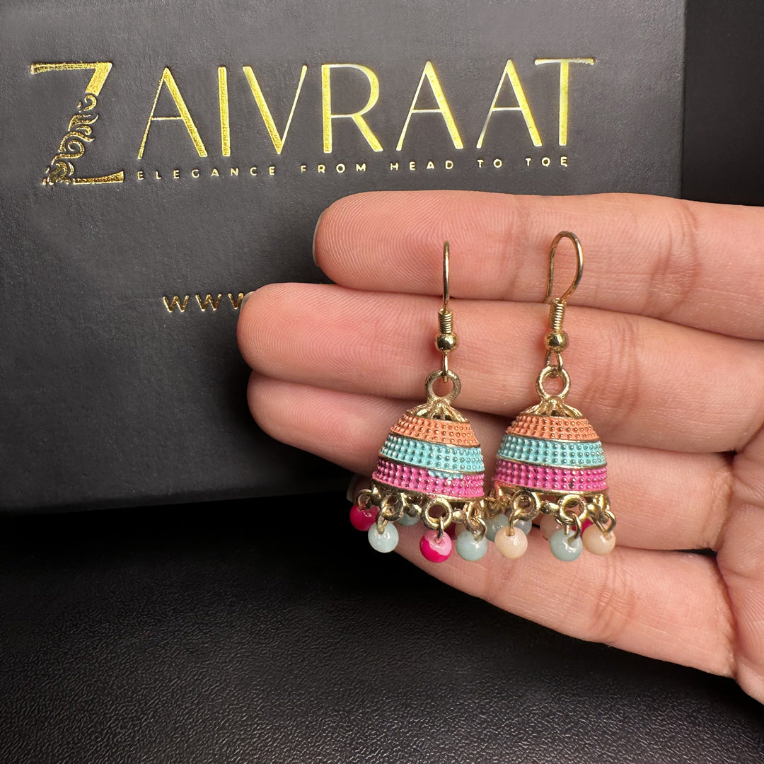 Colorful Beaded Jhumki