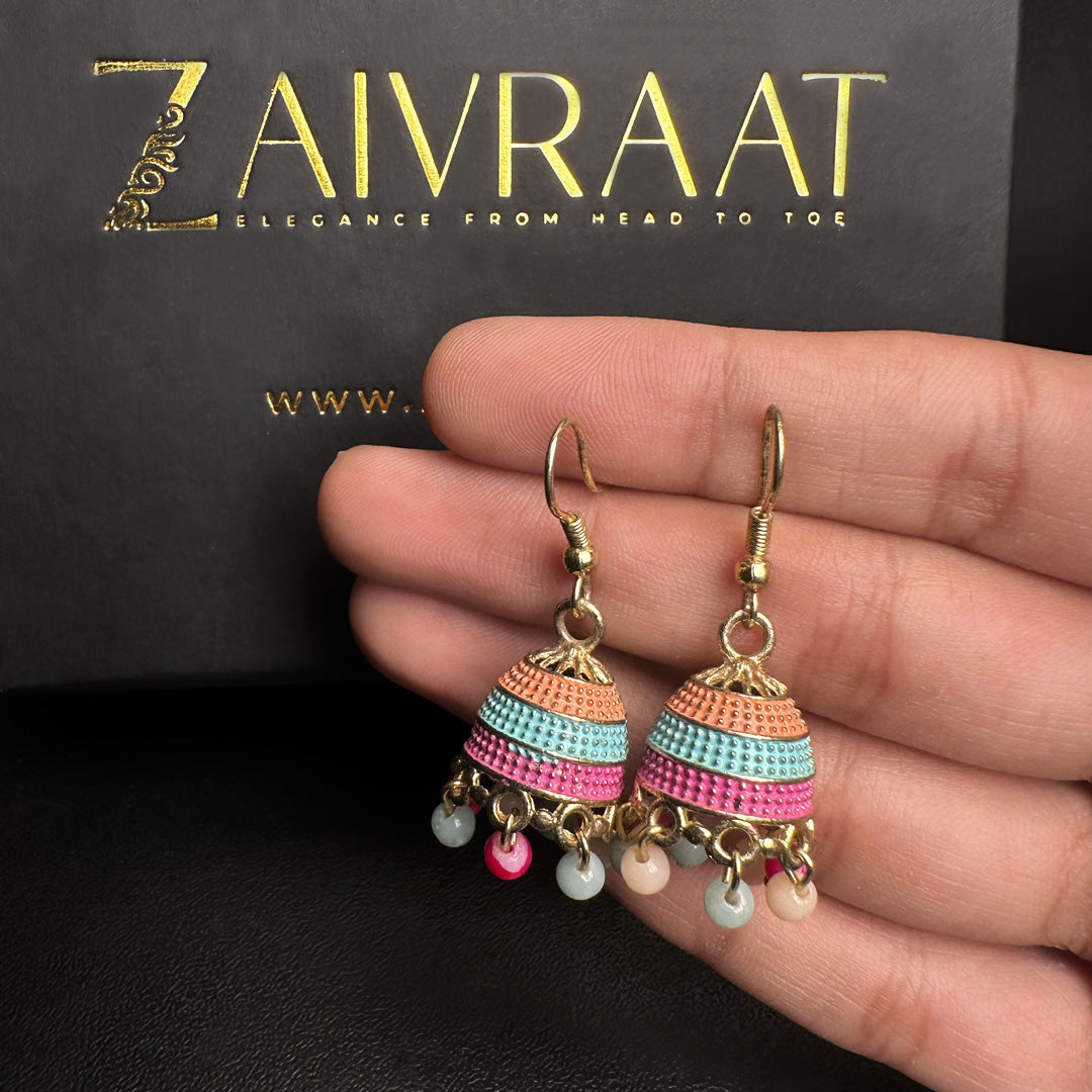 Colorful Beaded Jhumki