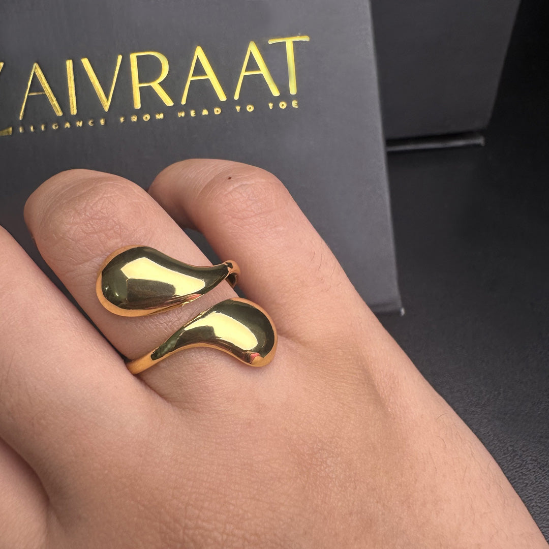 Double Teardrop Ring