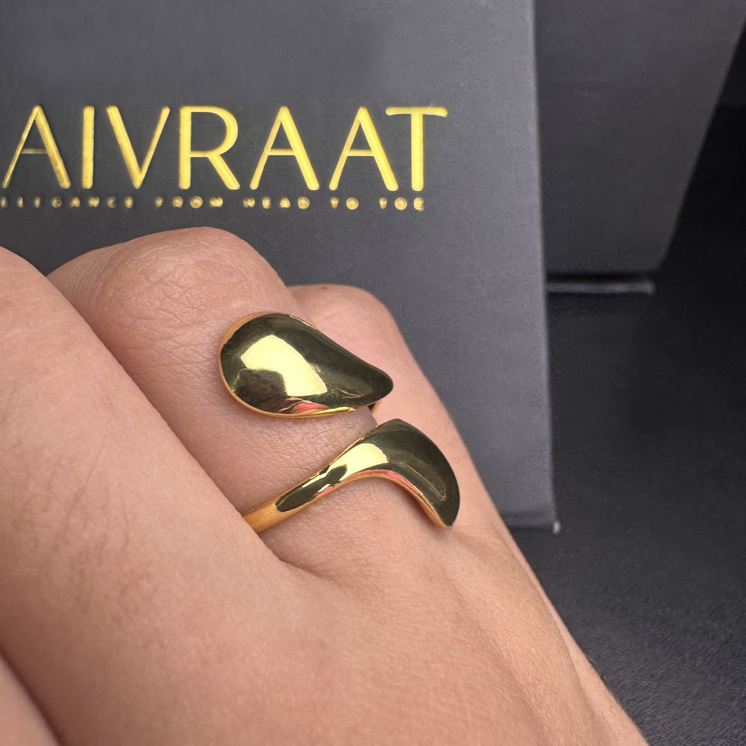 Double Teardrop Ring