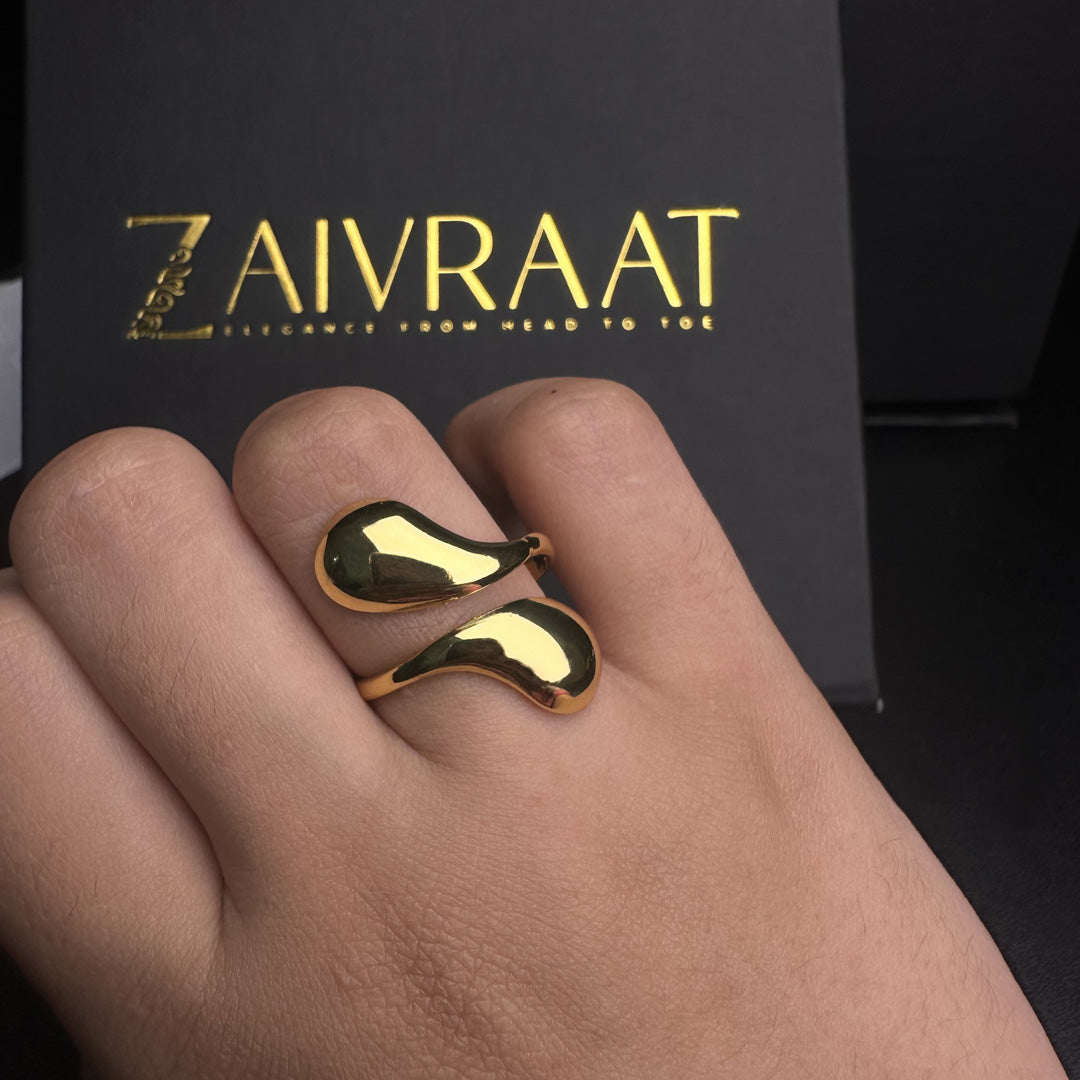 Double Teardrop Ring