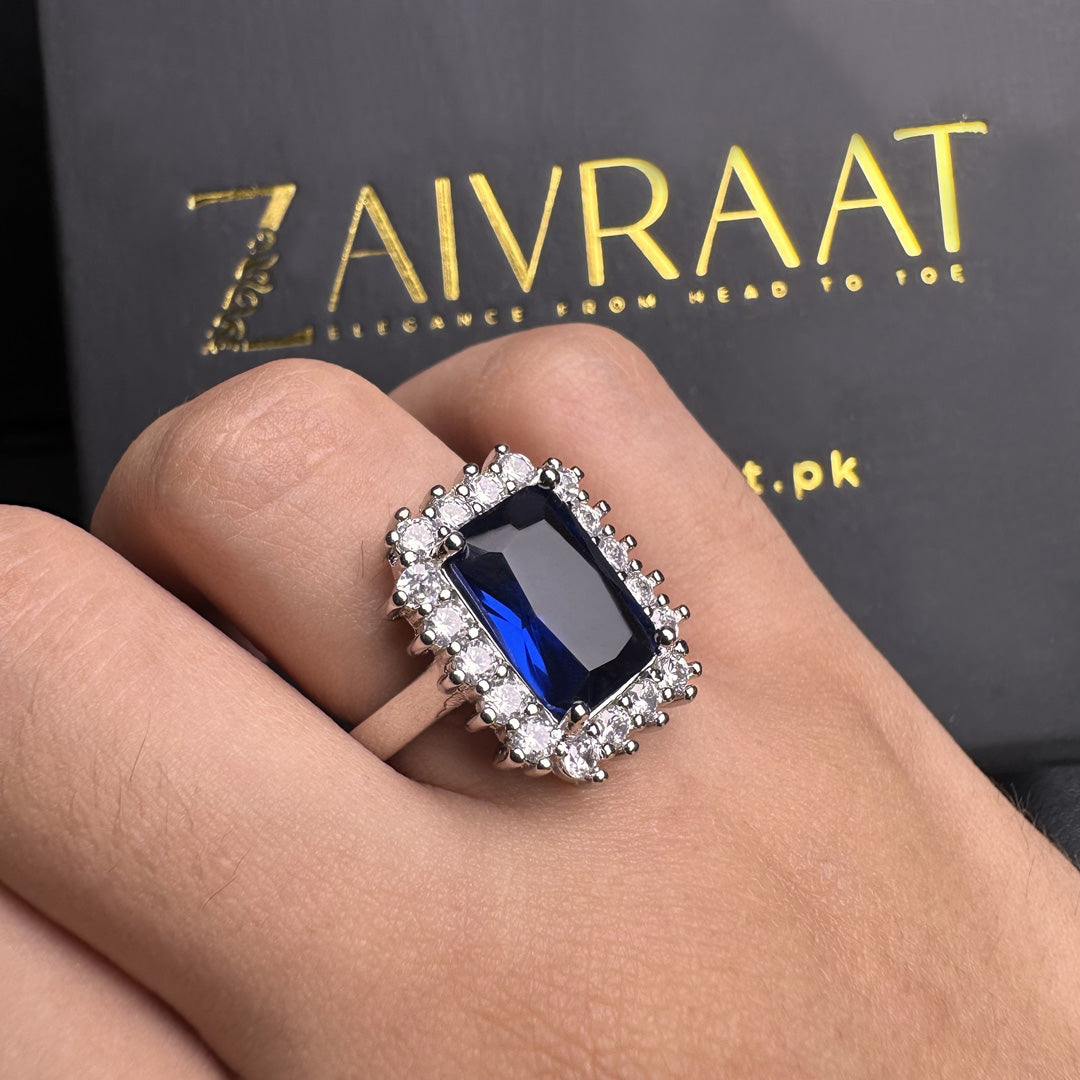 Blue Zircon Ring