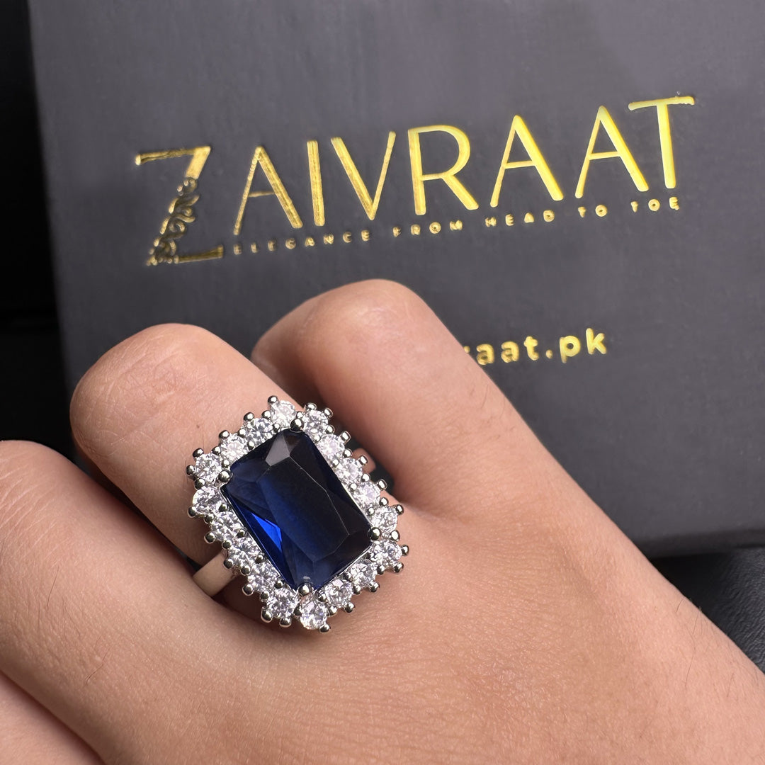 Blue Zircon Ring