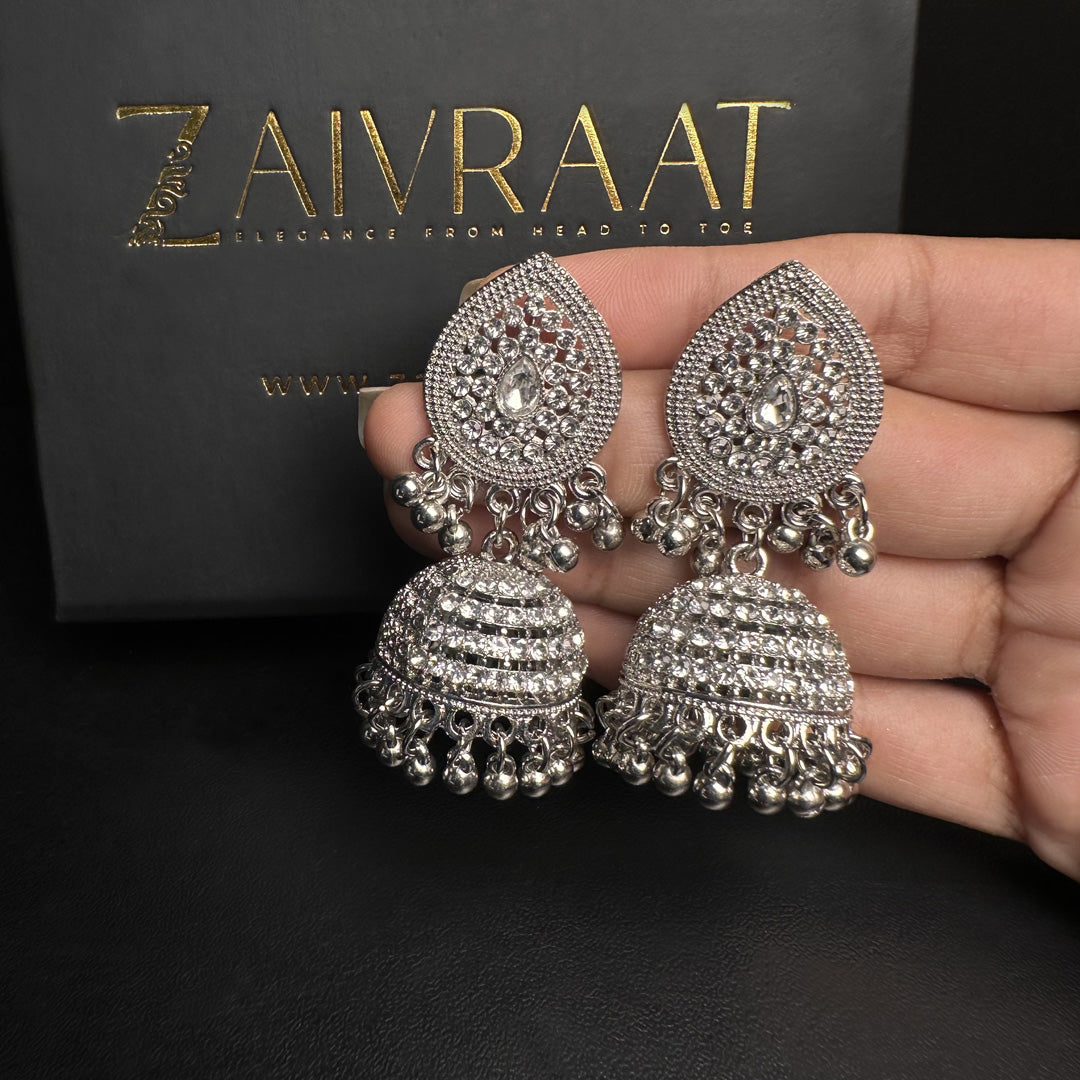 Oxidized  Silver  Jhumky