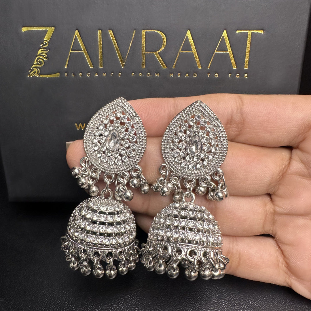 Oxidized  Silver  Jhumky