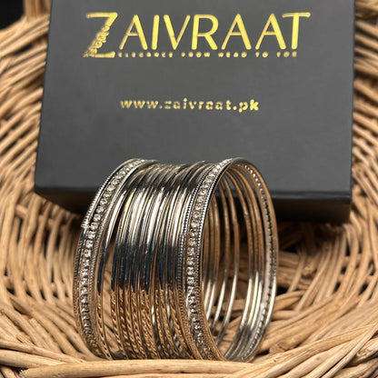 Roshni - Steel Bangles (Silver) - Zaivraat