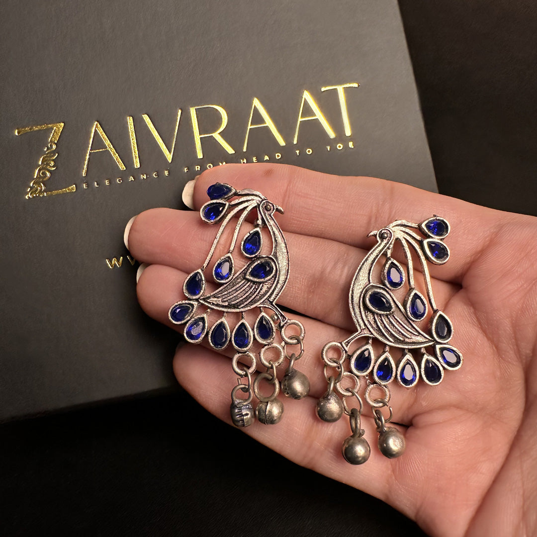 Royal Blue Peacock Jhumkay