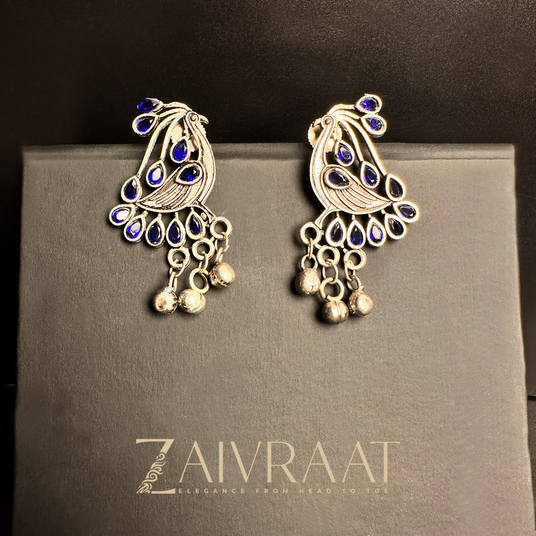 Royal Blue Peacock Jhumkay