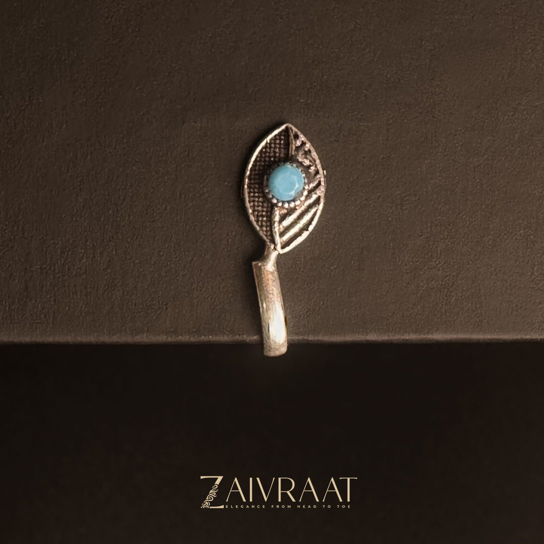 Zarq - Antique Nose Ring (Aqua)